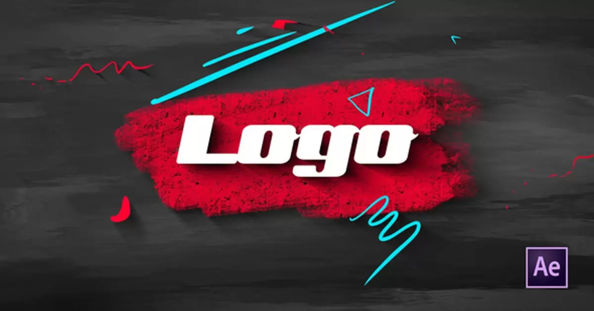 画笔涂鸦logo标志AE模版Brush Scribble Logo