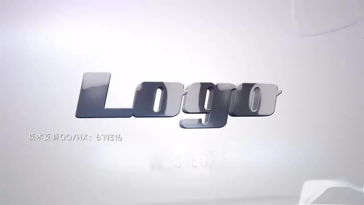 玻璃简单LOGO标志AE模板视频下载