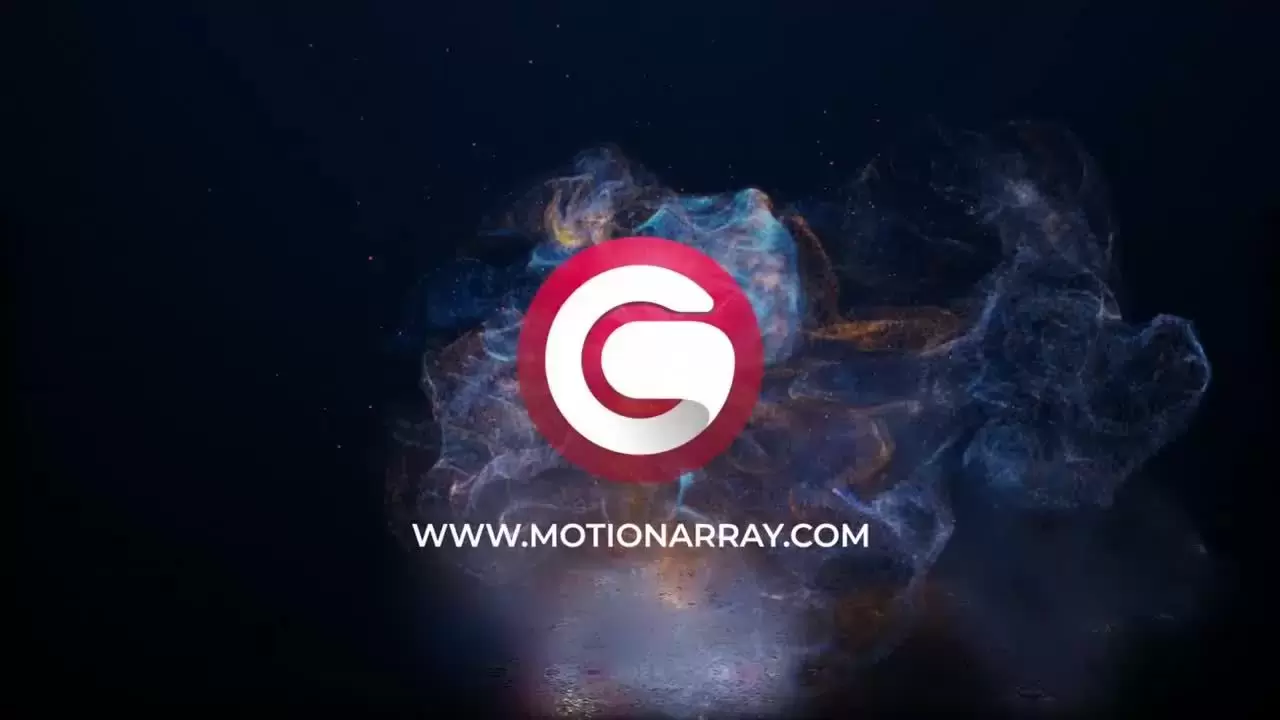 宏伟优雅创意的彩色粒子碰撞展示LOGO标志AE模板视频下载(含音频)