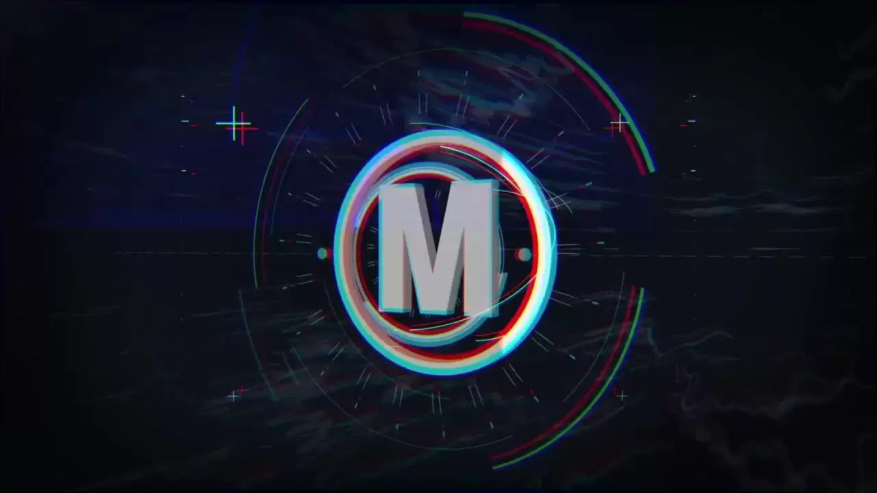 小故障3d径向LOGO标志AE模板视频下载