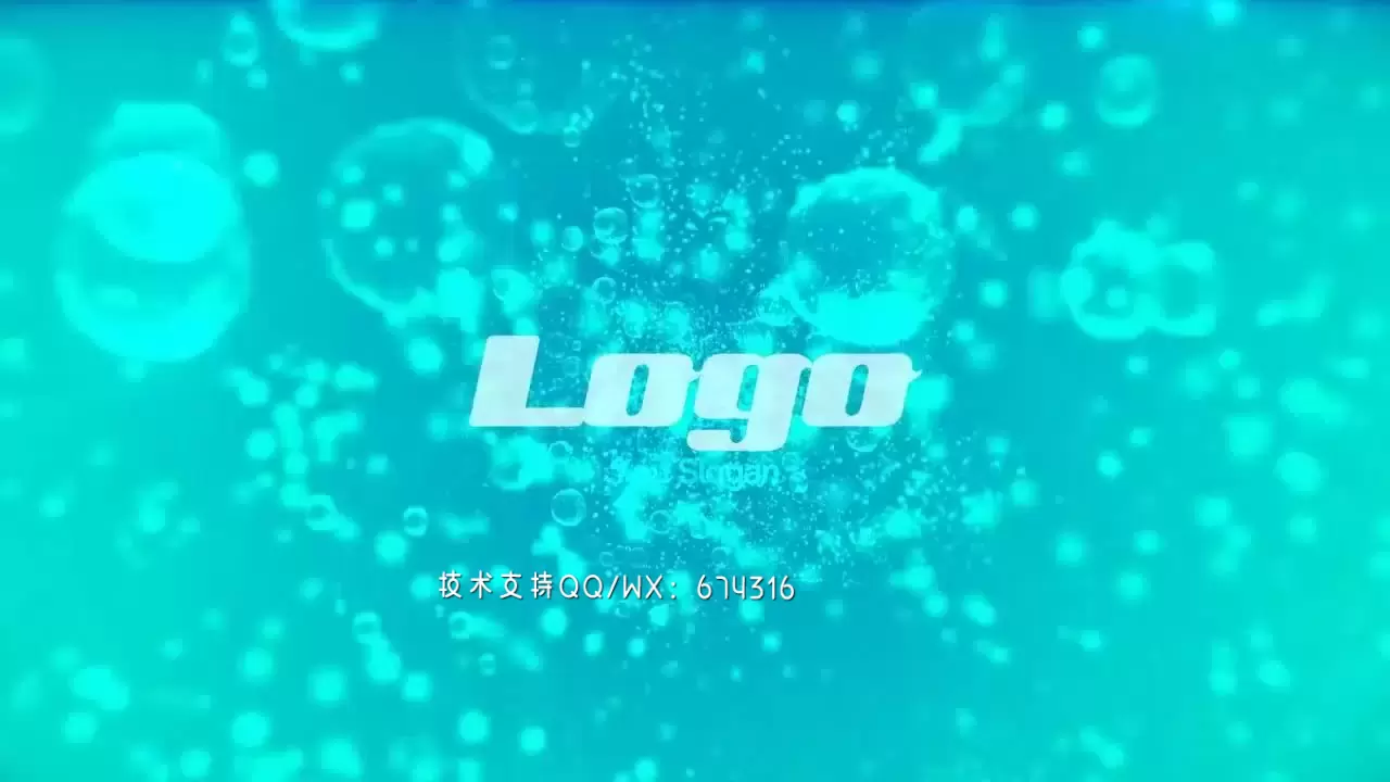 带有动态动画波浪的LOGO标志展示ae模板视频下载