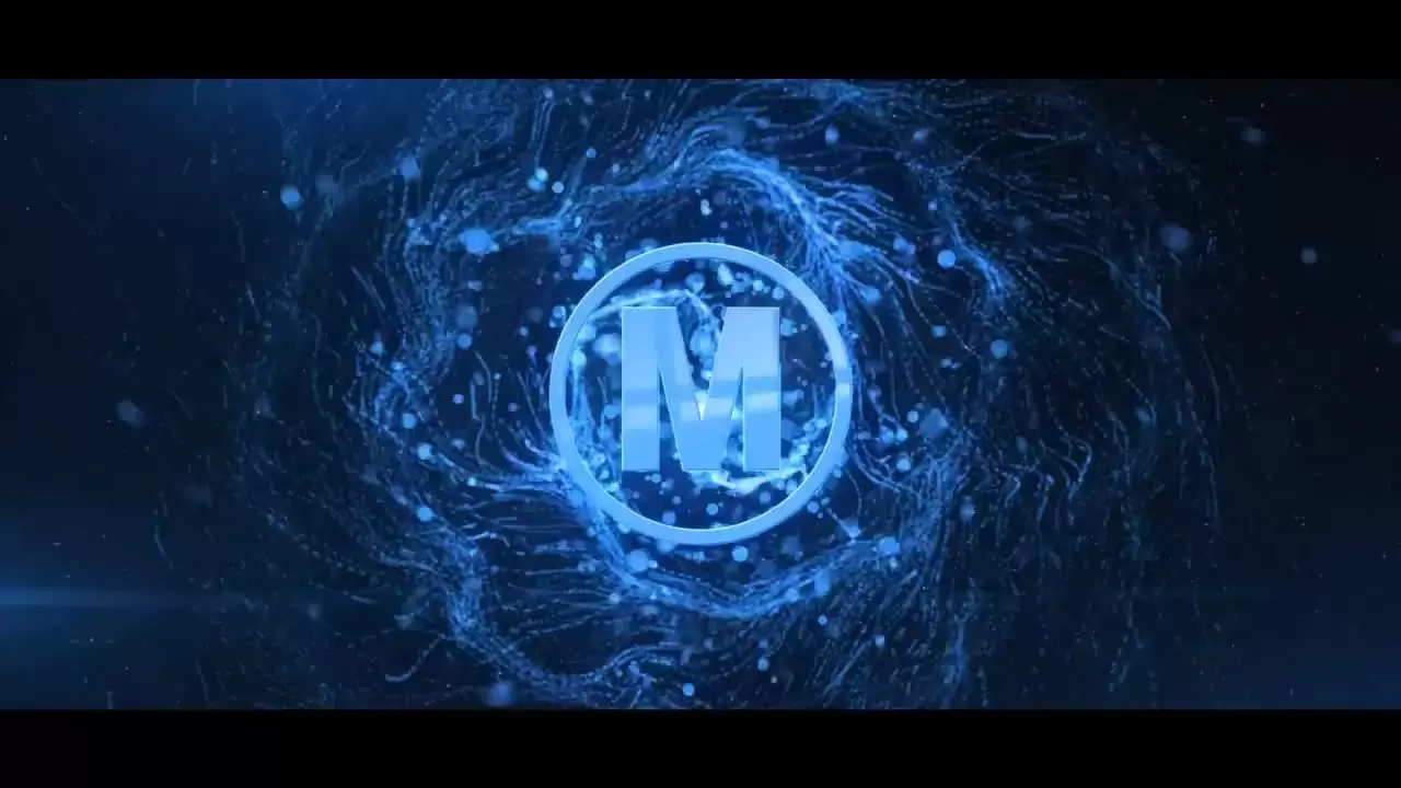 明亮而壮观的动画螺旋形粒子爆炸光线LOGO标志AE模板视频下载(含音频)