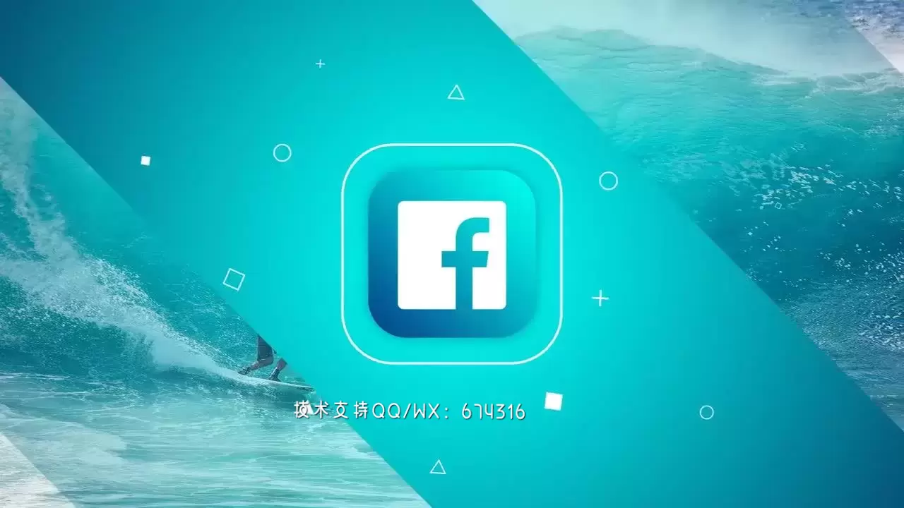 社交媒体LOGO标志显示AE模板视频下载(含音频)