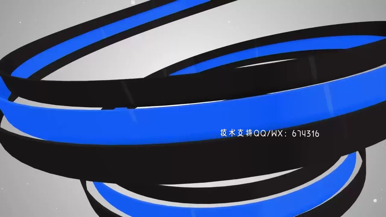 3D色带线标志展示动画AE模板视频下载(含音频)