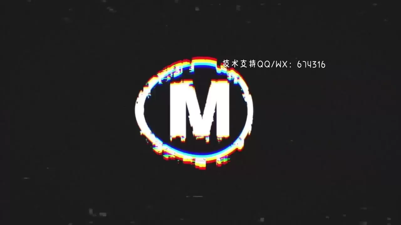 快速动态的动画GlitchLOGO标志AE模板视频下载
