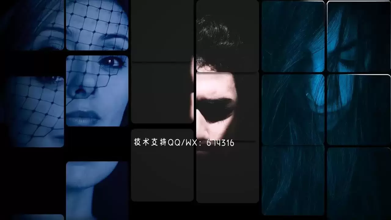 拼图照片LOGO标志展示AE模板视频下载(含音频)