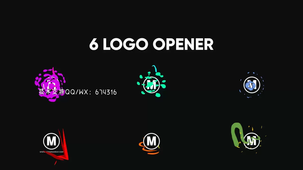 6个LOGO标志片头AE模板视频下载