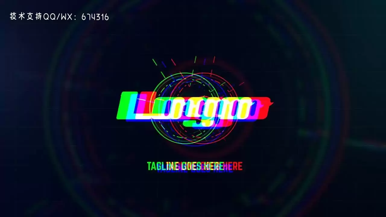 YouTube频道小故障LOGO标志AE模板视频下载
