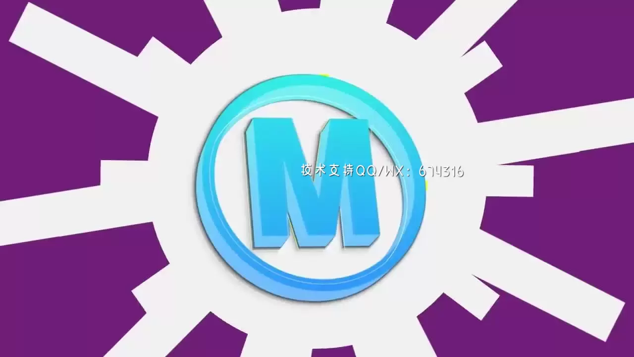 快速动态的LOGO标志渐变AE模板视频下载