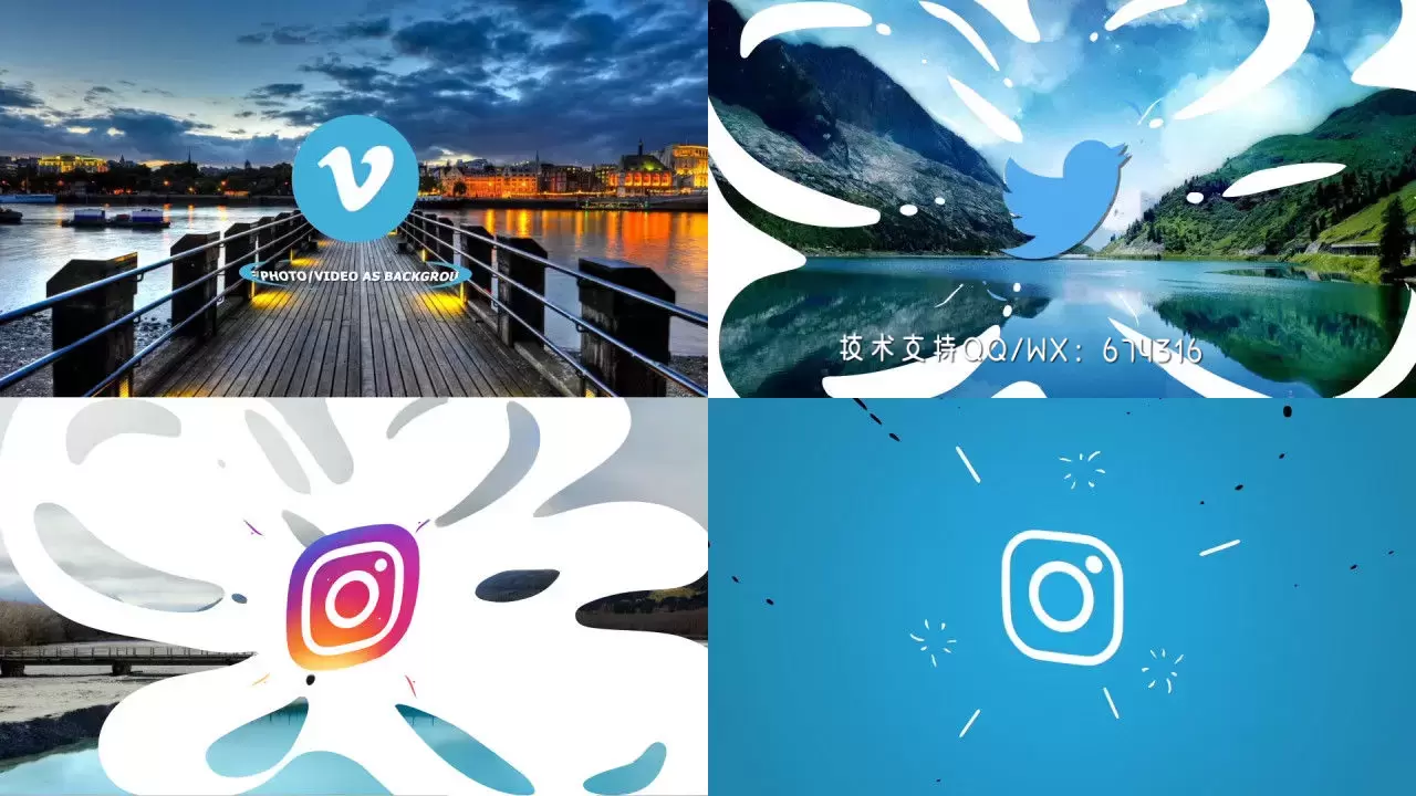 创意的清洁液体LOGO标志AE模板视频下载