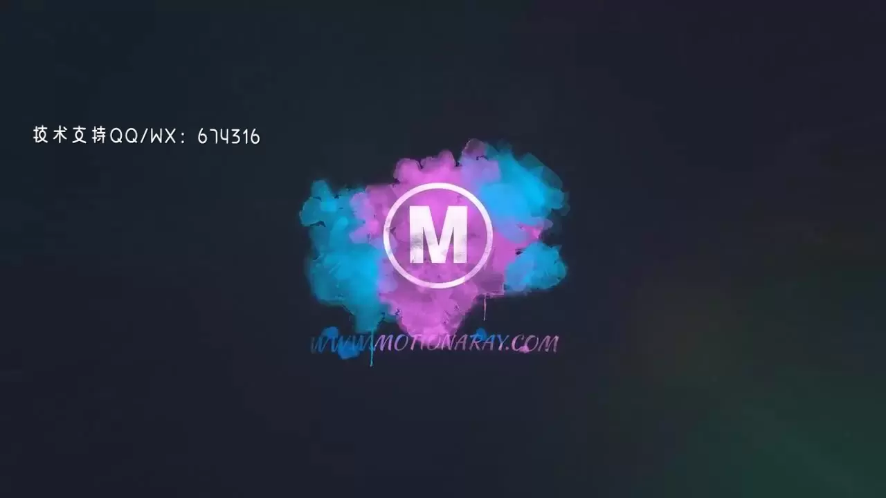 新水彩美丽的LOGO标志显示AE模板视频下载(含音频)