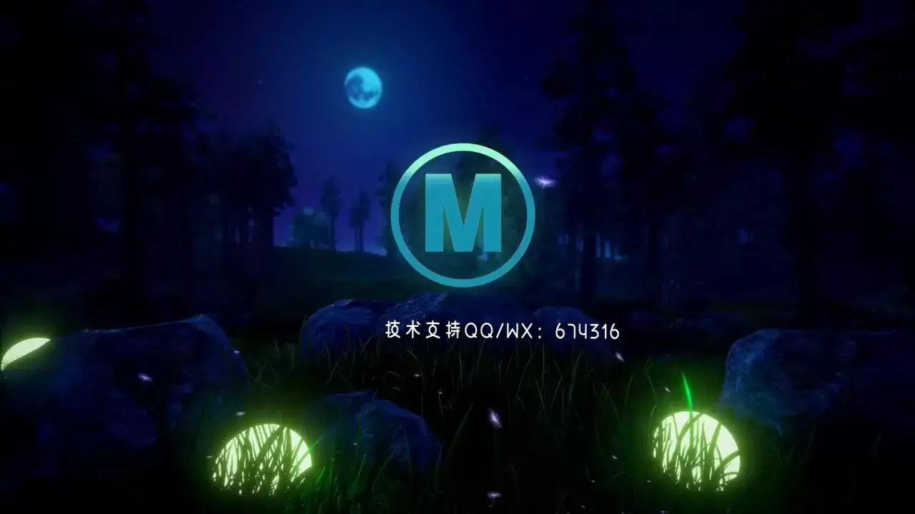 夜间的史诗自然标志显示AE模板视频下载(含音频)