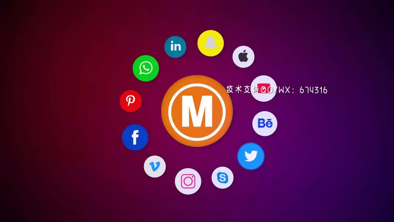 圆形LOGO标志整洁动态动画AE模板视频下载(含音频)