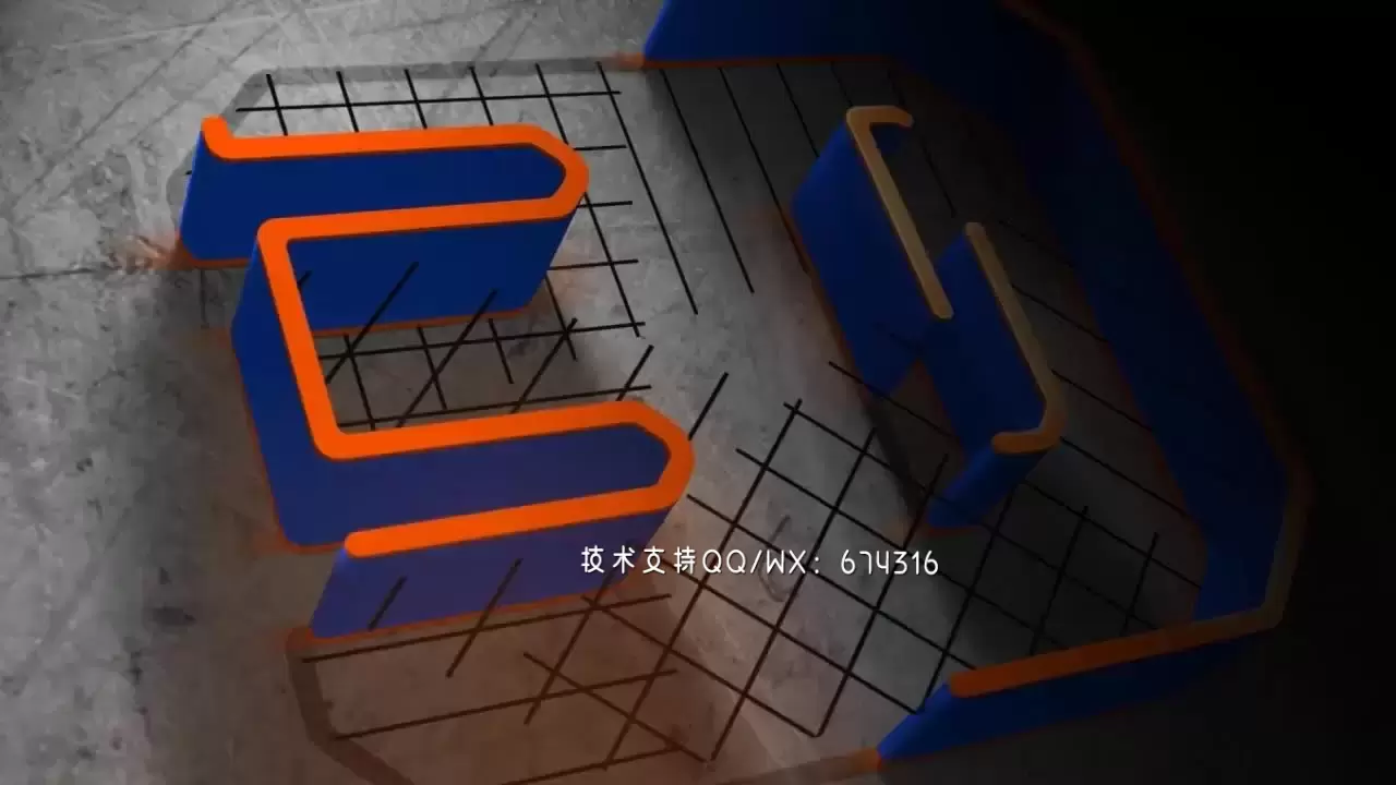 丰富多彩的动态动画粗体笔触3DLOGO标志显示AE模板视频下载(含音频)