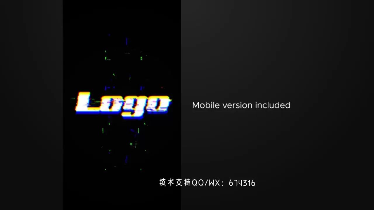 电子故障LOGO标志显示AE模板视频下载