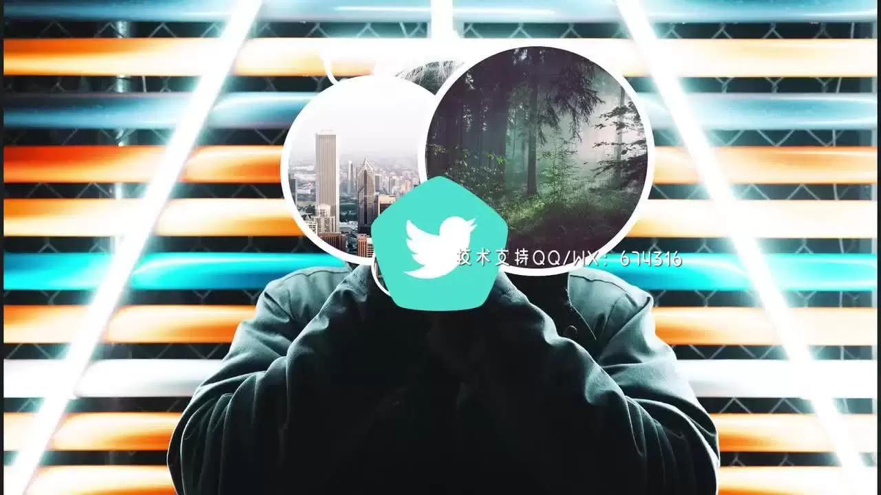 乘以平面LOGO标志AE模板视频下载