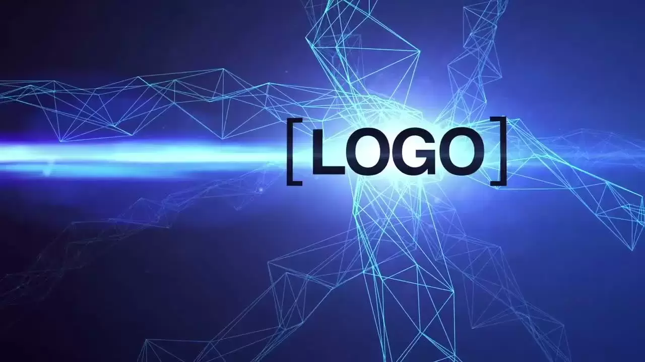 几何蓝色过渡Logo AE模板视频下载(含音频)