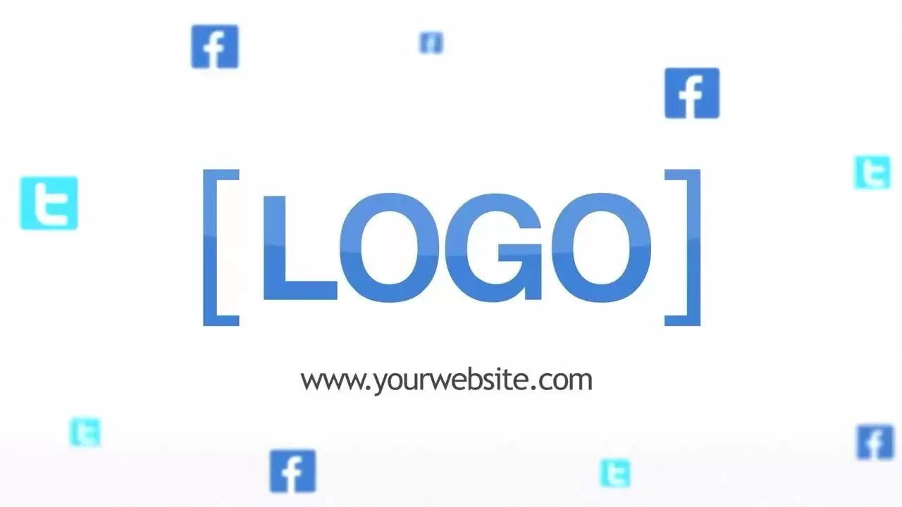 社交推送LOGO标志动态AE工程-附音频
