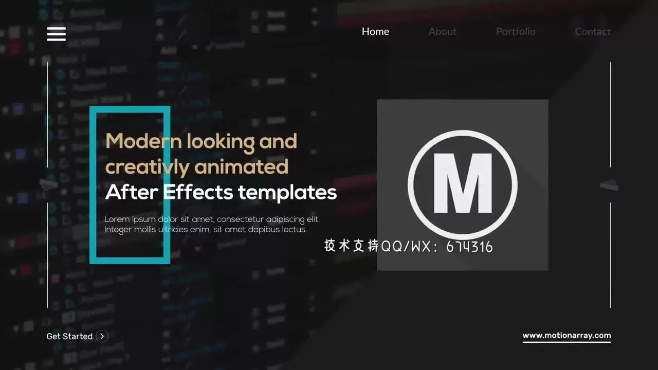 现代简约海报LOGO标志显示AE工程-附音频