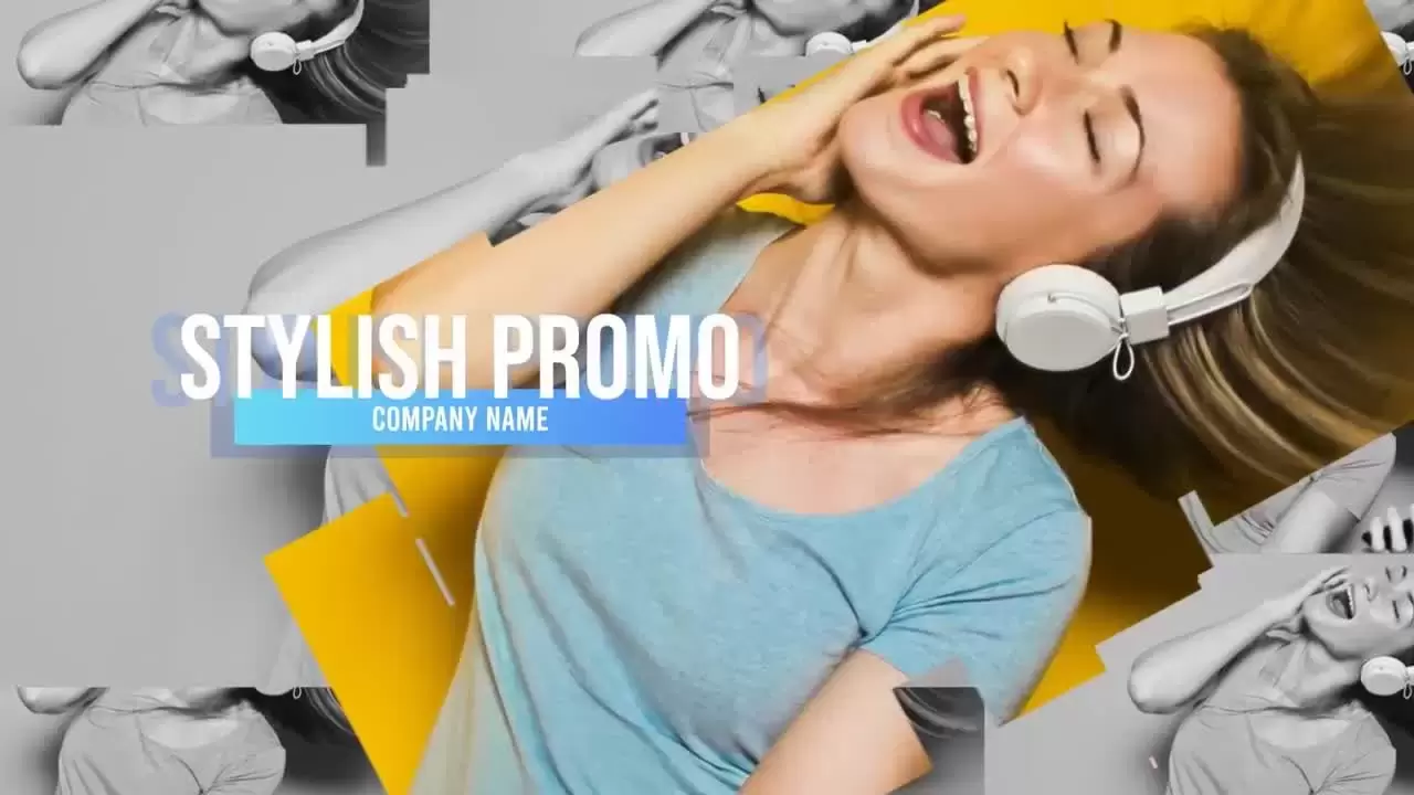 流畅的切割图形logo展示AE工程-附音频