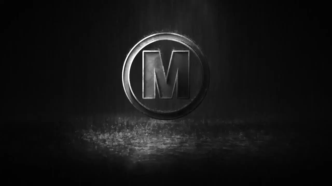 下雨场景的LOGO标志显示AE工程