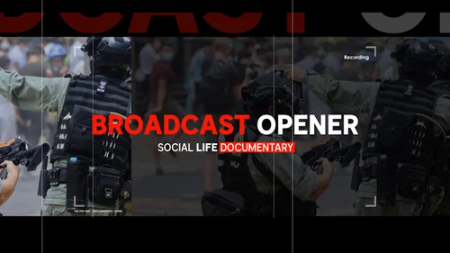 AE模板 - 新闻纪录片动态开场:抽象警戒·经济时事整合版