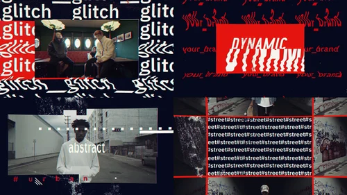 Glitch Intro AE模板 - 炫酷故障开场 (支持色彩控制)