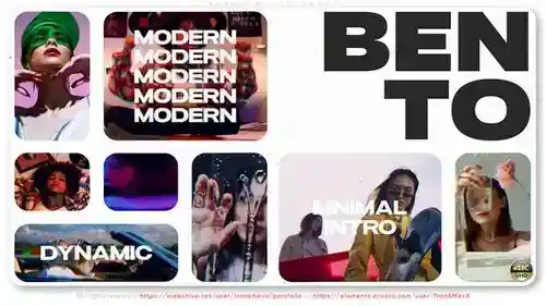 *Bento Multiscreen - 动态多屏片头AE模板