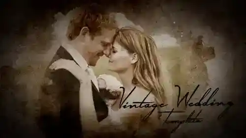 复古回忆婚礼幻灯片AE模板