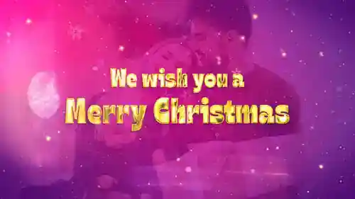 闪闪发光的金色文字圣诞节和节日问候片头庆典AE视频