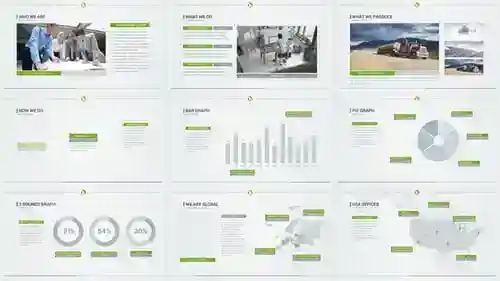 清洁企业演示与动态图表和全球地图AE视频