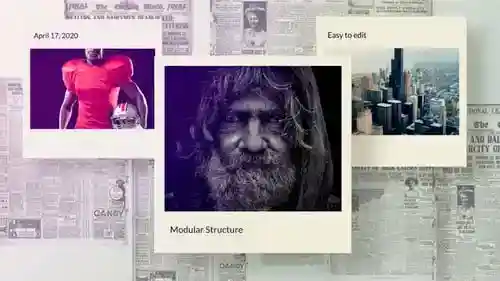 新闻幻灯片视频显示News幻灯片box AE视频