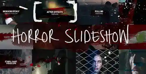 万圣节故事恐怖幻灯片视频显示AE视频