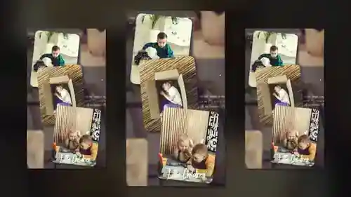 照片幻灯片垂直和背景AE视频