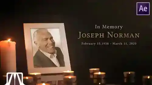 葬礼纪念馆和人照片去世AE视频