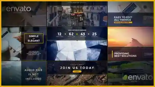 优雅的幻灯片和标题视频显示AE视频