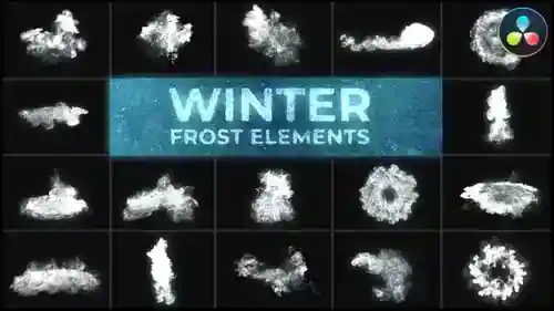 冬季和冰雪元素图形动画达芬奇模板