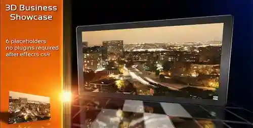 3D商业展示,视频显示英尺。蓝色和商业AE视频