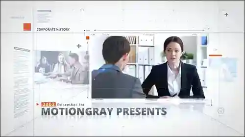 时间轴和企业科技感动画照片相册AE视频