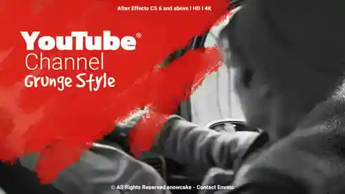 YouTube频道Grunge风格涂鸦艺术创作艺术创作动画图标互动AE视频