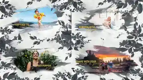 水彩幻灯片中国风照片切换幻灯片和彩色AE视频