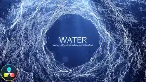 流体抽象艺术水标题与鼓舞片头达芬奇模板
