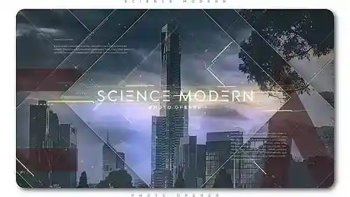 科幻高科技高科技现代照片片头,视频显示器英尺。电影和信用视频
