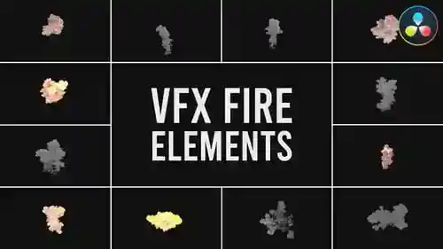 动态视觉效果: 火和烟元素包,元素英尺消防和vfx达芬奇模板