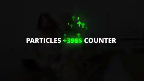 带有动画发光粒子的动态数字计数器,标题英尺数字计数器和公制显示达芬奇模板