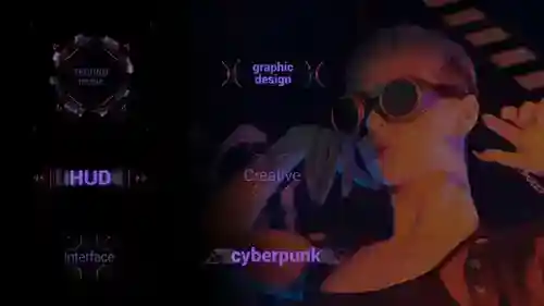 Techno HUD标题4k,元素,字幕条英尺。技术和故障与达芬奇解决达芬奇模板兼容