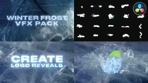 冬季霜冻VFX包达芬奇解决,元素ft. particle effects & ice揭示了与达芬奇解决达芬奇模板兼容