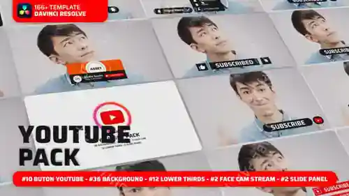 适用于达芬奇解决,元素英尺。Youtube和喜欢的youtube包与达芬奇解决达芬奇模板兼容