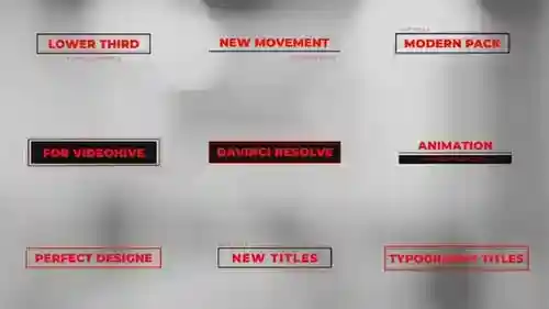 红色和黑色简单的下半部分 | DR,Elements ft.DaVinci下半部分和标题与解决达芬奇模板兼容
