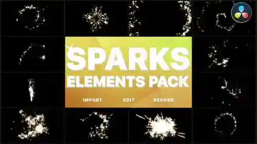 火花包 | 达芬奇解决,元素英尺。sparkler和粒子与达芬奇解决达芬奇模板兼容